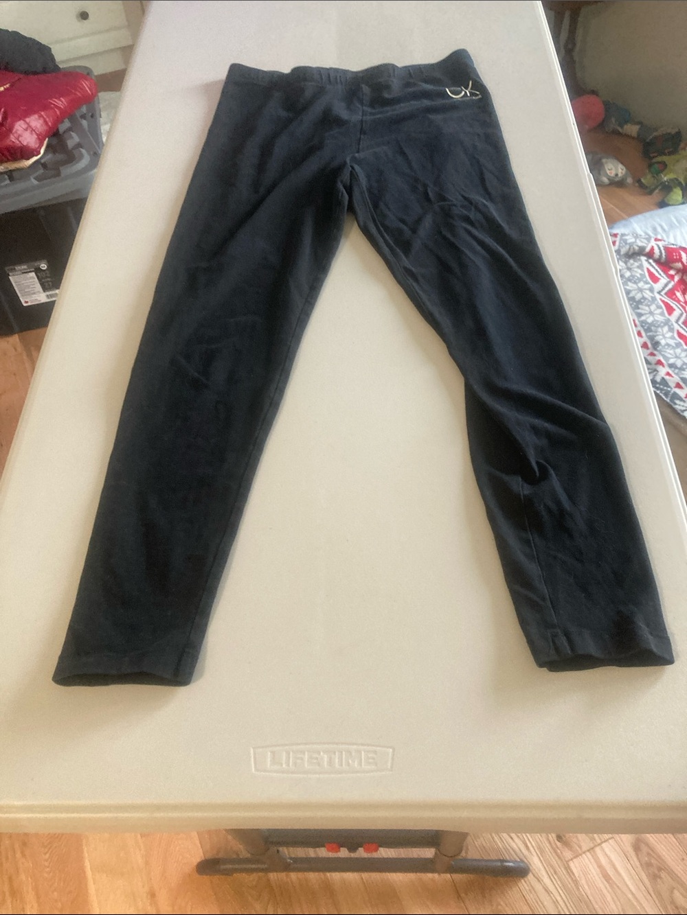 Calvin Klein Girls Black Logo Waistband Leggings